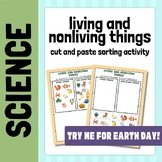 Living and Nonliving Things | cut-and-paste sorting activity