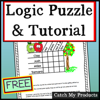 Preview of Digital Logic Puzzle Worksheets and Tutorial FREE