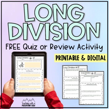 Preview of Long Division Review Activity