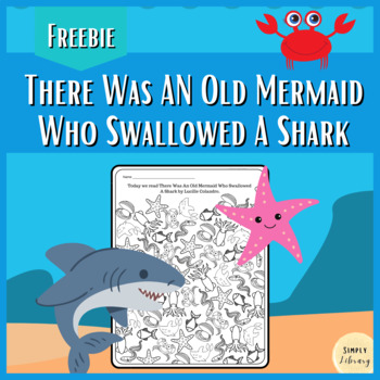 Preview of FREE Coloring Activity for There Was An Old Mermaid Who Swallowed A Shark