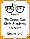 FREE: MATH Common Core State Standards 3-5 Checklist