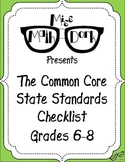 FREE: MATH Common Core State Standards 6-8 Checklist