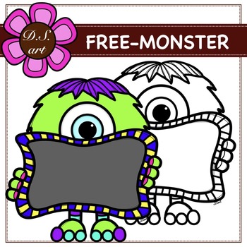 Preview of FREE MONSTER Digital Clipart (color and black&white)