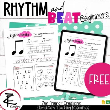 Preview of FREE - MUSIC THEORY Worksheets/Rhythm, Notes & Time Signatures/Matching