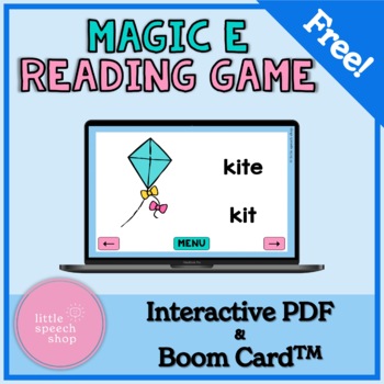 Preview of FREE Magic E Reading No Print Interactive PDF and Boom Cards