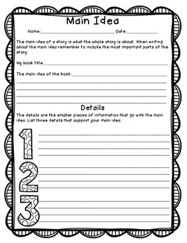 FREE Main Idea Reading Response by LearnCharlotte | TPT