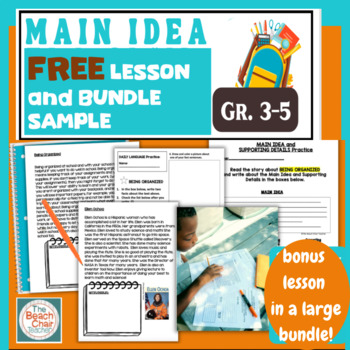 Preview of FREE Main Idea & Supporting Details LESSON, Activity, Worksheet & Practice