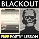Black Out Poetry, Fun Poetry Activity, Blackout Poem Lecture Slides, FREE