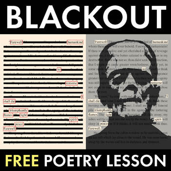 Preview of Black Out Poetry, Fun Poetry Activity, Blackout Poem Lecture Slides, FREE