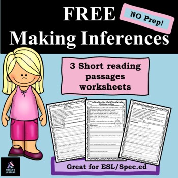 Preview of FREE! Making inferences - 3 reading passages/worksheets