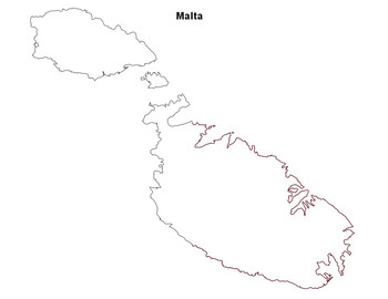 FREE Malta Map Outline By The Harstad Collection TPT   Original 4535423 1 