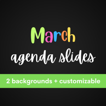 Preview of FREE March Agenda Slides