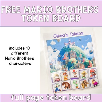 Preview of FREE Mario Brothers Token Board