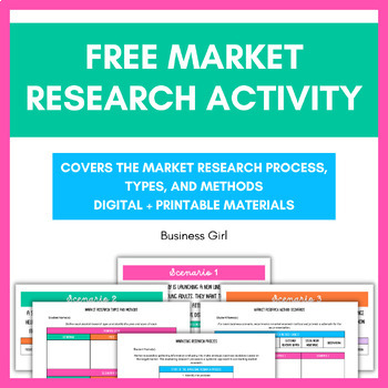 Preview of FREE Market Research Process, Types, and Methods Activity