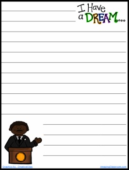 Preview of FREE Martin Luther King Journal Writing Paper