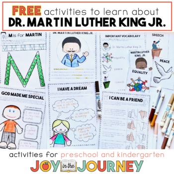 Preview of FREE Martin Luther King Jr. Activities (Preschool and Kindergarten)