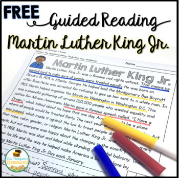 Preview of Martin Luther King Jr.  FREE Guided Reading Passage Printable & Digital
