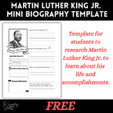 FREE! Martin Luther King Jr. Mini Biography Template