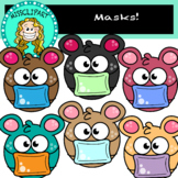 FREE Mask Critters Clipart (B&W){MissClipArt}