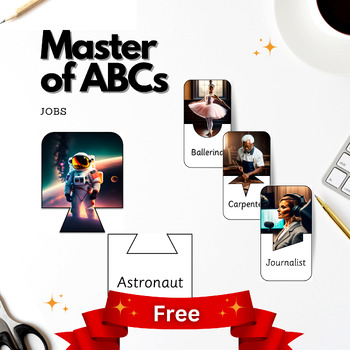 Preview of FREE-Master of ABCs: Jobs | Matching puzzle, Symmetry puzzle,Preschool Activity