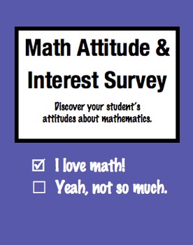 Preview of FREE Math Attitude and Interest Survey for Elementary Students (Grades 2-5)