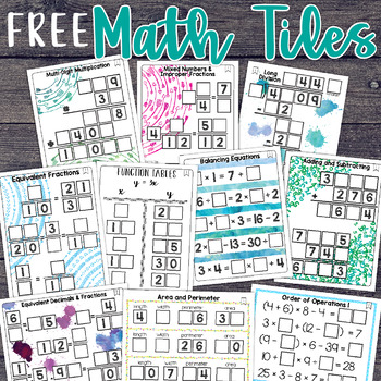 Preview of FREE Math Centers Math Tiles