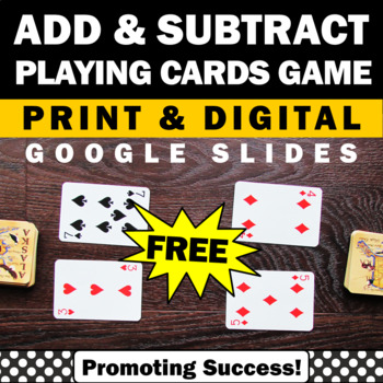  free math game with a deck of cards for kids