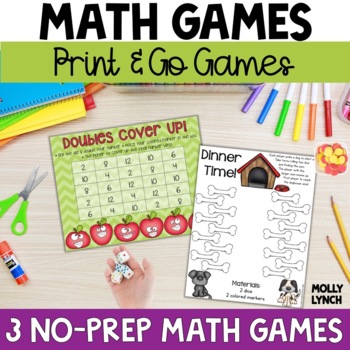 Preview of FREE Math Games for Math Centers | No Prep Math Games