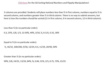 Preview of FREE Math Grade 6 Ordering and Sorting Rational Numbers Flippity Manipulatives