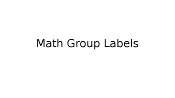 Preview of FREE Math Group 10 Cart Labels