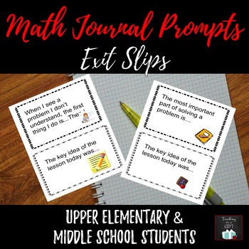 Preview of Math Journal Prompts: CUSTOMIZABLE