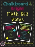 *FREE* Math Key Words Posters ~ Chalkboard & Bright