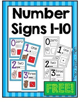 Preview of FREE Math Number Posters 0 to 10