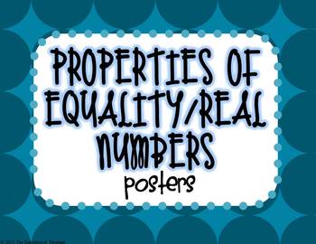 Preview of FREE Math Properties of Equality and Real Numbers Posters