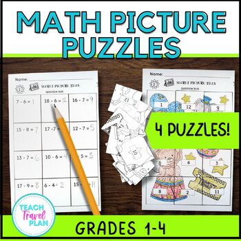 Preview of FREE Math Puzzles - Math Fact Practice 1st Grade 2nd Grade 3rd Grade