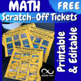 FREE Math Scratch-Off Tickets Lottery Editable Template + 