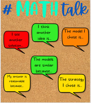 Preview of FREE | Math Talk bulletin Board Banner and sentence stems