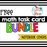 FREE Math Task Card Bundle Notebook Covers