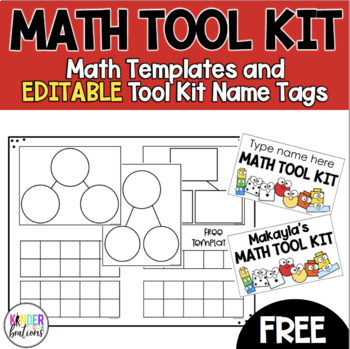 Preview of FREE Math Templates and Math Tool Kit Name Tags 