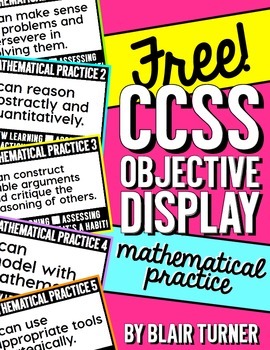 Preview of FREE Mathematical Practice Objective Display