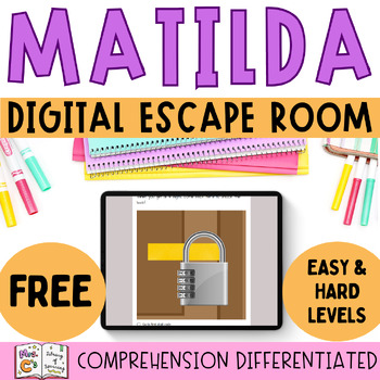 Preview of FREE Matilda Novel Study Digital Escape Room- Comprehension Differentiation