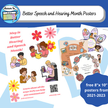 Preview of FREE May Better Hearing and Speech Month Printable Posters