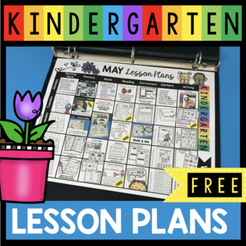 Preview of FREE May Lesson Plans for Kindergarten - Math Reading and Writing - Phonics
