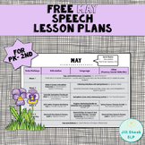 FREE May Speech Lesson Plans PK-2nd