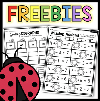 Preview of FREE May worksheets for first grade - addition - phonics end of the year review