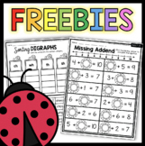 FREE May worksheets for first grade - addition - phonics e