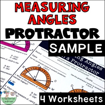 Preview of FREE Measuring Angles with a Protractor Worksheets Printable TEKS 4.7C