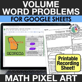 Preview of FREE Measuring Volume 5th Grade Math Pixel Art Digital Mystery Picture Activity