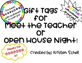 FREE Meet the Teacher or Open House Night Gift Tags!