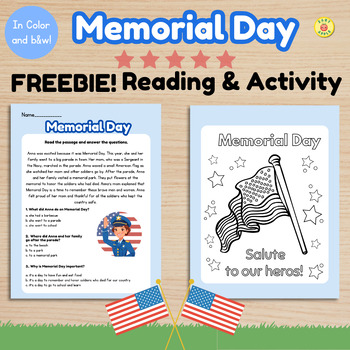 Preview of FREE Memorial Day Reading Comprehension +BONUS Memorial Day Activities
